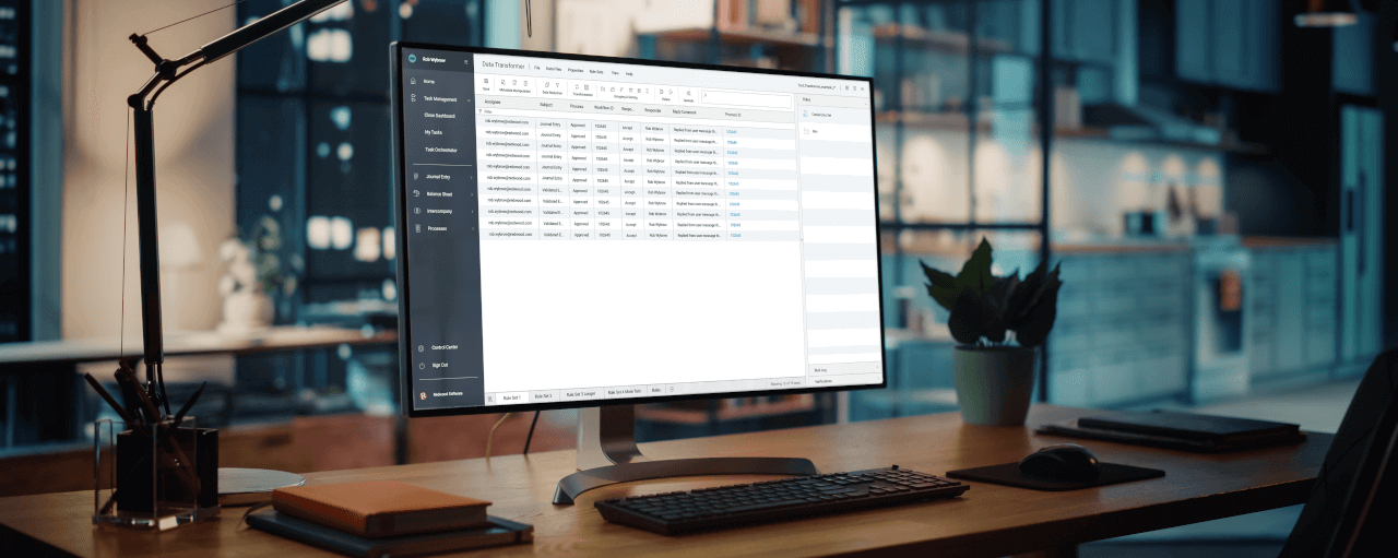 A Desktop computer running RunMyJobs by Redwood